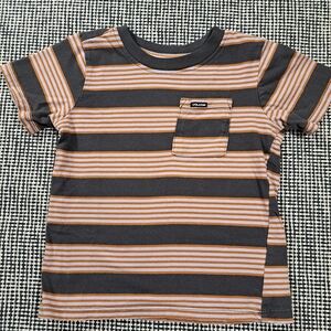Volcom Kids Striped Gray and Orange T-Shirt